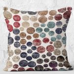 - K11819-Gorsel-2 - Realhomes RealHomes Krem Zeminde Eskitme Motifli Dairesel Desenli Dijital Baskılı Yastık Kırlent Kılıfı Realhomes