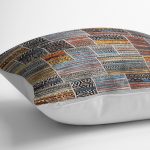 RealHomes Eskitme Temalı Patchwork Motifli Geleneksel Desenli Dijital Baskılı Yastık Kırlent Kılıfı Realhomes