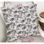 - K11835-Gorsel-1 - Realhomes RealHomes Siyah - Beyaz Zeminde Geometrik Motifli Eskitme Desenli Dijital Baskılı Yastık Kırlent Kılıfı Realhomes