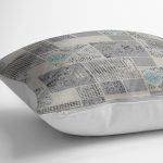 - K11845-Gorsel-3 - Realhomes RealHomes Gri - Bej Zeminde Patchwork Motifli Kazayağı Desenli Dijital Baskılı Yastık Kırlent Kılıfı Realhomes