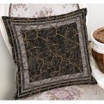 - K11849-Gorsel-1 - Realhomes RealHomes Füme - Kahverengi Zeminde Çerçeveli Motifli Antik Desenli Dijital Baskılı Yastık Kırlent Kılıfı Realhomes