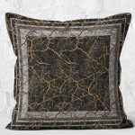 - K11849-Gorsel-2 - Realhomes RealHomes Füme - Kahverengi Zeminde Çerçeveli Motifli Antik Desenli Dijital Baskılı Yastık Kırlent Kılıfı Realhomes