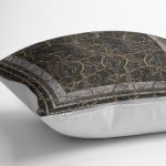 - K11849-Gorsel-3 - Realhomes RealHomes Füme - Kahverengi Zeminde Çerçeveli Motifli Antik Desenli Dijital Baskılı Yastık Kırlent Kılıfı Realhomes