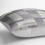 - K11855-Gorsel-3 - Realhomes RealHomes Gri - Krem Zeminde Dokuma Halı Motifli Eskitme Desenli Dijital Baskılı Yastık Kırlent Kılıfı Realhomes