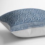 - K11857-Gorsel-3 - Realhomes RealHomes Lacivert Zeminde Geleneksel Motifli Kilim Desenli Dijital Baskılı Yastık Kırlent Kılıfı Realhomes