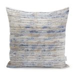 - K11859-Gorsel - Realhomes RealHomes Krem - Mavi Zeminde Dokuma Motifli Örgü Desenli Dijital Baskılı Yastık Kırlent Kılıfı Realhomes