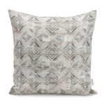 - K11860-Gorsel - Realhomes  RealHomes Krem - Gri Zeminde Eskitme Motifli Etnik Desenli Dijital Baskılı Yastık Kırlent Kılıfı Realhomes
