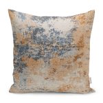 - K11863-Gorsel - Realhomes RealHomes Mavi - Yavruağzı Zeminde Dokuma Motifli Kilim Desenli Dijital Baskılı Yastık Kırlent Kılıfı Realhomes