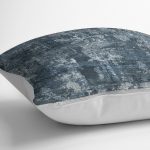 RealHomes Mavi - Lacivert Zeminde Eskitme Motifli Antika Desenli Dijital Baskılı Yastık Kırlent Kılıfı Realhomes