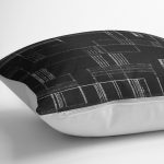 - K11868-Gorsel-3 - Realhomes RealHomes Siyah - Beyaz Zeminde Siyah Motifli Kilim Desenli Dijital Baskılı Yastık Kırlent Kılıfı Realhomes
