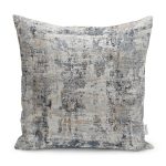 - K11872-Gorsel - Realhomes RealHomes Gri - Füme Zeminde Eskitme Motifli Duvar Desenli Dijital Baskılı Yastık Kırlent Kılıfı Realhomes