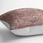 - K11873-Gorsel-3 - Realhomes RealHomes Kırmızı Zeminde Antik Motifli Dokuma Desenli Dijital Baskılı Yastık Kırlent Kılıfı Realhomes