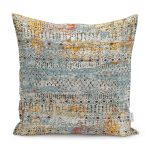 - K11879-Gorsel - Realhomes RealHomes Antika Eskitme Motifli Tribal Desenli Dijital Baskılı Yastık Kırlent Kılıfı Realhomes