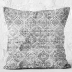 - K11881-Gorsel-2 - Realhomes  RealHomes Gri Zeminde Eskitme Motifli Kilim Desenli Dijital Baskılı Yastık Kırlent Kılıfı Realhomes