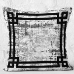 - K11899-Gorsel-2 - Realhomes  RealHomes Gri - Krem Zeminde Çerçeveli Motifli Antika Desenli Dijital Baskılı Yastık Kırlent Kılıfı Realhomes