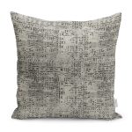 - K11901-Gorsel - Realhomes RealHomes Siyah- Füme Zeminde Bohem Motifli Antika Desenli Dijital Baskılı Yastık Kırlent Kılıfı Realhomes