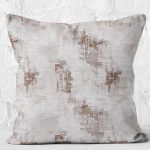 RealHomes Krem - Kahverengi Zeminde Örgü Motifli Eskitme Desenli Dijital Baskılı Yastık Kırlent Kılıfı Realhomes