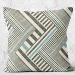 - K11914-Gorsel-2 - Realhomes RealHomes Krem - Füme Zeminde Geometrik Motifli Kanvas Desenli Dijital Baskılı Yastık Kırlent Kılıfı Realhomes