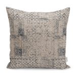 - K11916-Gorsel - Realhomes  RealHomes Kahverengi Zeminde Örme Motifli Eskitme Desenli Dijital Baskılı Yastık Kırlent Kılıfı Realhomes