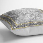 - K11921-Gorsel-3 - Realhomes RealHomes Gri - Siyah Zeminde Çerçeveli Motifli Antika Desenli Dijital Baskılı Yastık Kırlent Kılıfı Realhomes