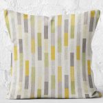 - K11926-Gorsel-2 - Realhomes RealHomes Sarı - Krem Zeminde Şerit Motifli Kilim Desenli Dijital Baskılı Yastık Kırlent Kılıfı Realhomes