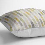 - K11926-Gorsel-3 - Realhomes RealHomes Sarı - Krem Zeminde Şerit Motifli Kilim Desenli Dijital Baskılı Yastık Kırlent Kılıfı Realhomes