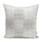 - K11928-Gorsel - Realhomes RealHomes Beyaz - Ekru Zeminde Örgü Motifli Kilim Desenli Dijital Baskılı Yastık Kırlent Kılıfı Realhomes