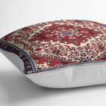 - K11933-Gorsel-3 - Realhomes RealHomes Kırmızı Zeminde Antik Motifli El Dokuma Desenli Dijital Baskılı Yastık Kırlent Kılıfı Realhomes