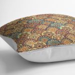 - K11942-Gorsel-3 - Realhomes RealHomes Hardal Zeminde Etnik Motifli Kilim Desenli Dijital Baskılı Yastık Kırlent Kılıfı Realhomes