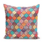 - K11943-Gorsel - Realhomes RealHomes Çok Renkli Patchwork Motifli Geleneksel Desenli Dijital Baskılı Yastık Kırlent Kılıfı Realhomes