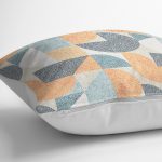 - K11945-Gorsel-3 - Realhomes  RealHomes Lacivert - Turuncu Zeminde Kanvas Motifli Nokta Desenli Dijital Baskılı Yastık Kırlent Kılıfı Realhomes