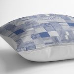 - K11950-Gorsel-3 - Realhomes  RealHomes Mavi Zeminde Geometrik Motifli Patchwork Desenli Dijital Baskılı Yastık Kırlent Kılıfı Realhomes