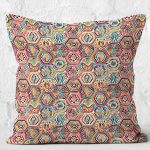 - K11952-Gorsel-2 - Realhomes RealHomes Beyaz Zeminde Art Deco Motifli Etnik Desenli Dijital Baskılı Yastık Kırlent Kılıfı Realhomes