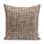 - K11953-Gorsel - Realhomes RealHomes Kahverengi Zeminde El Dokuma Motifli Antika Desenli Dijital Baskılı Yastık Kırlent Kılıfı Realhomes