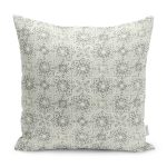 - K11955-Gorsel - Realhomes  RealHomes Krem - Gri Zeminde Antika Motifli Çiçek Desenli Dijital Baskılı Yastık Kırlent Kılıfı Realhomes