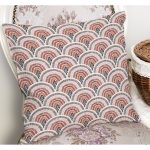 - K11957-Gorsel-1 - Realhomes RealHomes Beyaz Zeminde Art Deco Motifli Patchwork Desenli Dijital Baskılı Yastık Kırlent Kılıfı Realhomes