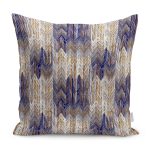 - K11959-Gorsel - Realhomes RealHomes Lacivert Zeminde Zikzak Motifli Eskitme Desenli Dijital Baskılı Yastık Kırlent Kılıfı Realhomes