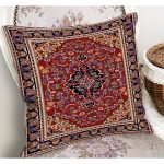 - K11962-Gorsel-1 - Realhomes RealHomes Kırmızı Zeminde Etnik Motifli Osmanlı Desenli Dijital Baskılı Yastık Kırlent Kılıfı Realhomes