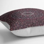 - K11967-Gorsel-3 - Realhomes RealHomes Kırmızı Zeminde Hereke Motifli Kilim Desenli Dijital Baskılı Yastık Kırlent Kılıfı Realhomes