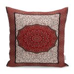 - K11968-Gorsel - Realhomes  RealHomes Kırmızı Zeminde Osmanlı Motifli Yöresel Desenli Dijital Baskılı Yastık Kırlent Kılıfı Realhomes