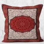 - K11968-Gorsel-2 - Realhomes  RealHomes Kırmızı Zeminde Osmanlı Motifli Yöresel Desenli Dijital Baskılı Yastık Kırlent Kılıfı Realhomes