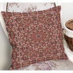 - K11970-Gorsel-1 - Realhomes RealHomes Krem Zeminde Antika Motifli El Dokuma Desenli Dijital Baskılı Yastık Kırlent Kılıfı Realhomes