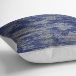 RealHomes Lacivert - Gri Zeminde Antika Motifli El Dokuma Desenli Dijital Baskılı Yastık Kırlent Kılıfı Realhomes