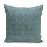 - K11974-Gorsel - Realhomes RealHomes Mavi Zeminde El Dokuma Motifli Etnik Desenli Dijital Baskılı Yastık Kırlent Kılıfı Realhomes