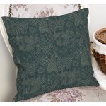 - K11975-Gorsel-1 - Realhomes RealHomes Haki Zeminde Örgü Motifli Kilim Desenli Dijital Baskılı Yastık Kırlent Kılıfı Realhomes