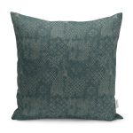 - K11975-Gorsel - Realhomes RealHomes Haki Zeminde Örgü Motifli Kilim Desenli Dijital Baskılı Yastık Kırlent Kılıfı Realhomes