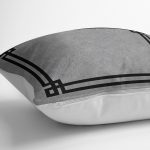 - K11980-Gorsel-3 - Realhomes RealHomes Füme - Siyah Zeminde Çerçeveli Motifli Antika Desenli Dijital Baskılı Yastık Kırlent Kılıfı Realhomes