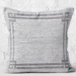 - K11983-Gorsel-2 - Realhomes  RealHomes Gri - Antrasit Zeminde Çerçeveli Motifli Antik Desenli Dijital Baskılı Yastık Kırlent Kılıfı Realhomes