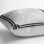 - K11985-Gorsel-3 - Realhomes RealHomes Gri - Siyah Zeminde Çerçeveli Motifli Klasik Desenli Dijital Baskılı Yastık Kırlent Kılıfı Realhomes