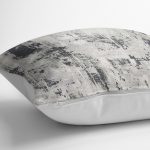 - K11987-Gorsel-3 - Realhomes RealHomes Gri - Siyah Zeminde Rustik Motifli Antika Desenli Dijital Baskılı Yastık Kırlent Kılıfı Realhomes